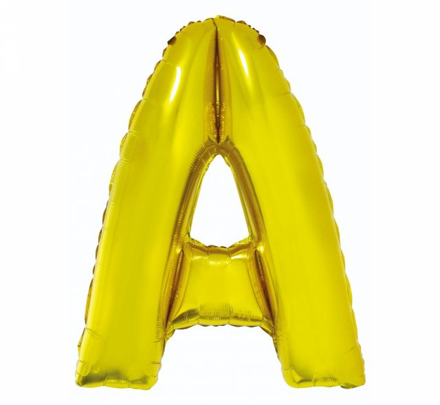 Fóliový balón písmeno A - zlatá barva, velikost 85cm (zn. Godan)