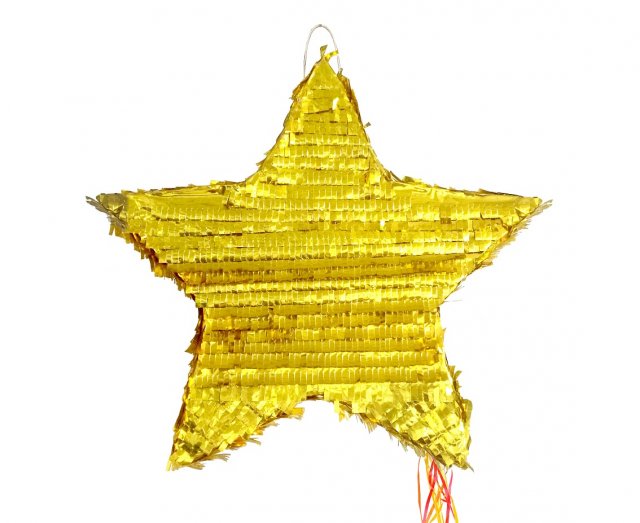 PIŇATA Hvězda, zlatá - 45x44x9 cm (zn. Godan)