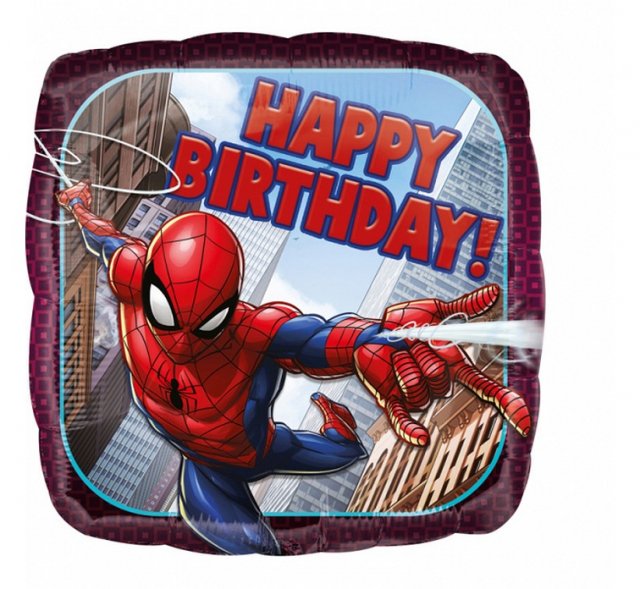 Fóliový balónek Spiderman - Happy Birthday, velikost 45cm (zn. Amscan)