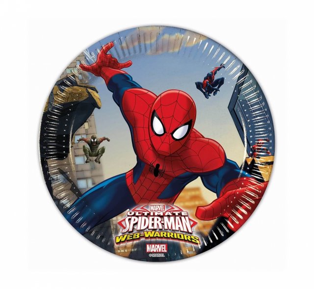Papírové talířky Spiderman Ultimate Web-warriors, 20cm, set 8ks (zn. Godan)