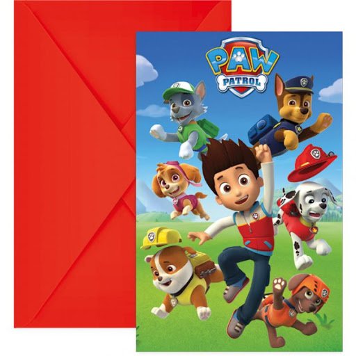 Pozvánky na oslavu Tlapková Patrola / Paw Patrol, set 6ks (zn. Procos)
