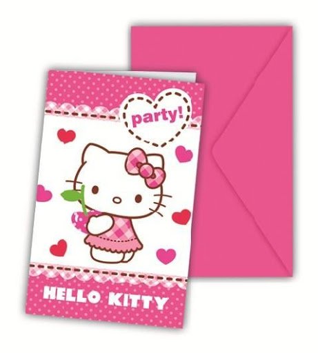Pozvánky na oslavu" Hello Kitty", 6ks