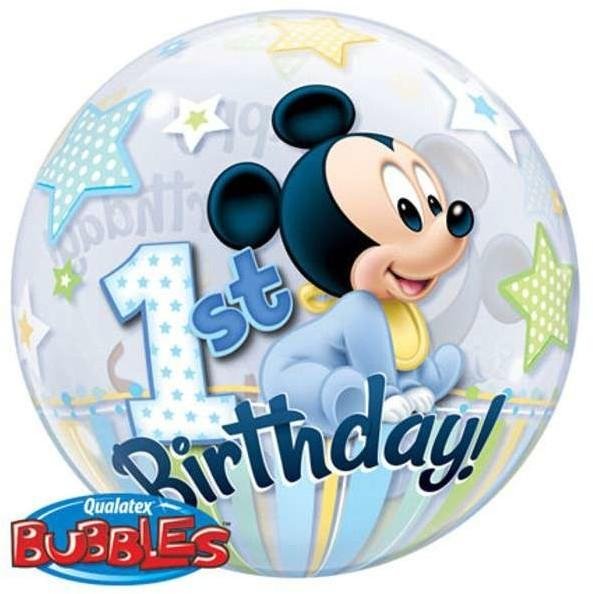 Foliový balónek "Happy Birthday s Mickey 1 rok"