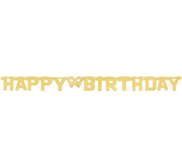 Banner Happy Birthday - zlatý