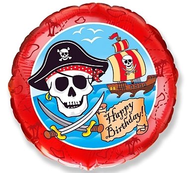 Fóliový balónek Piráti - Happy birthday (zn. FlexMetal)