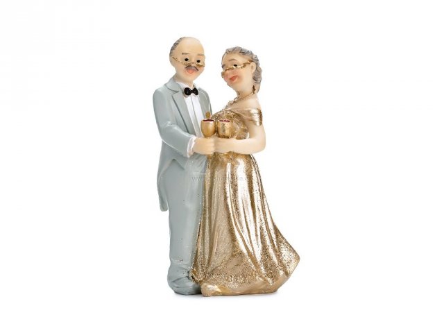 Dortová figurka Výročí - Zlatá svatba, 12cm