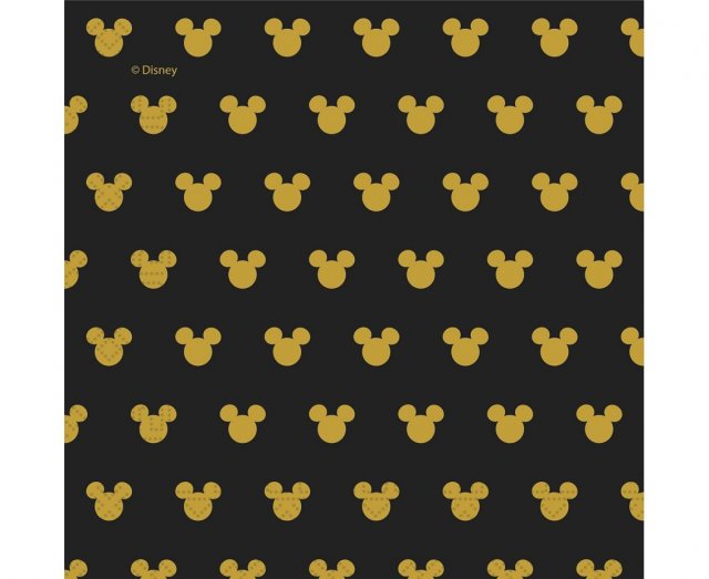 Ubrousky Mickey Mouse, černo-zlaté, rozměr 33x33 cm, set 20ks (zn. Procos)