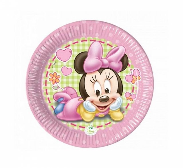 Papírové talířky Minnie Mouse, průměr 19.5cm, set 8ks (zn. Procos)