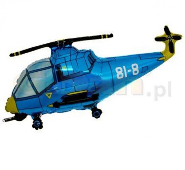 Fóliový MINI balónek Helikoptéra, modrá barva, 36cm