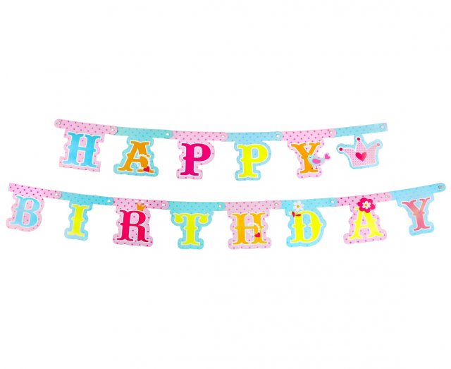 Závěsný banner Happy Birthday - Princezna (zn. Godan)