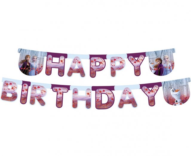 Banner FROZEN, "happy birthday"