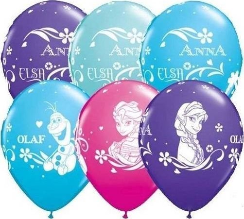 Balónek s potiskem Anna, Elsa a Olaf