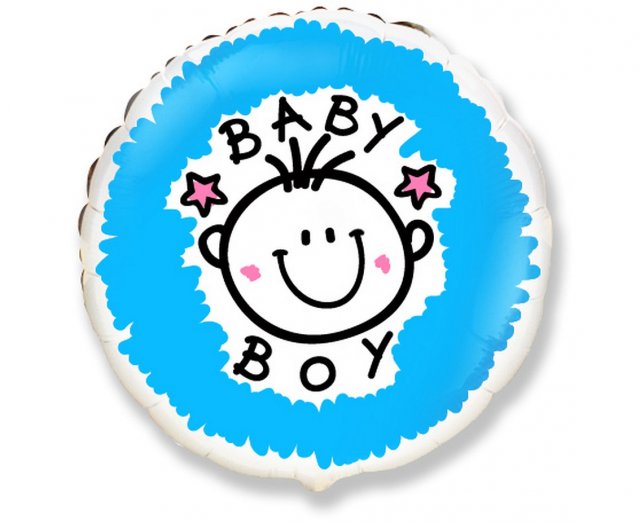 Fóliový balónek "BABY BOY", kulatý