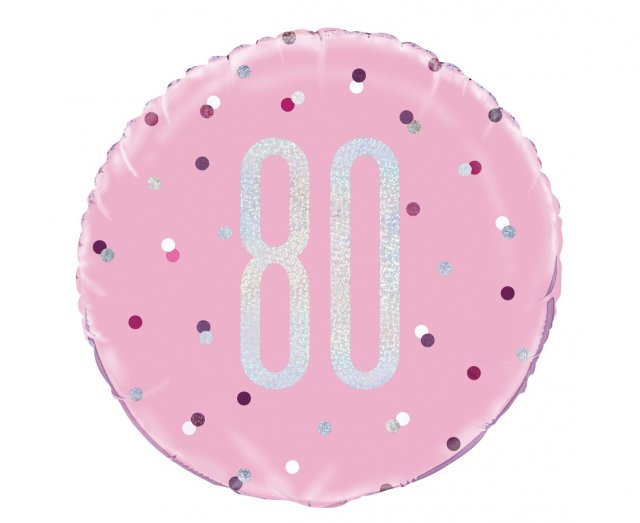 Fóliový balónek "80" růžový