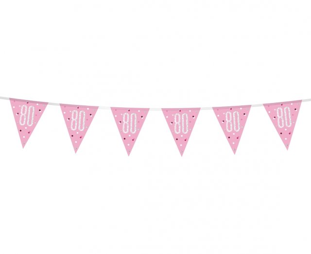 Banner "80", vlaječky růžové