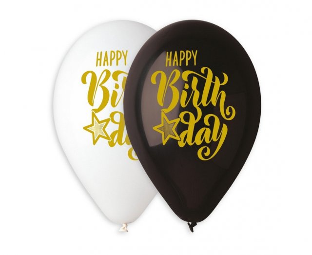 Prémiové heliové balónky k narozeninám, 33cm, 5 ks
