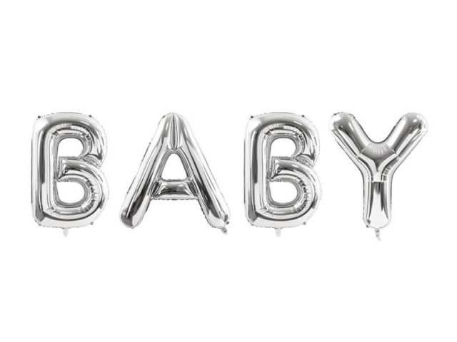 Fóliový balonek BABY stříbrný, 262x86cm