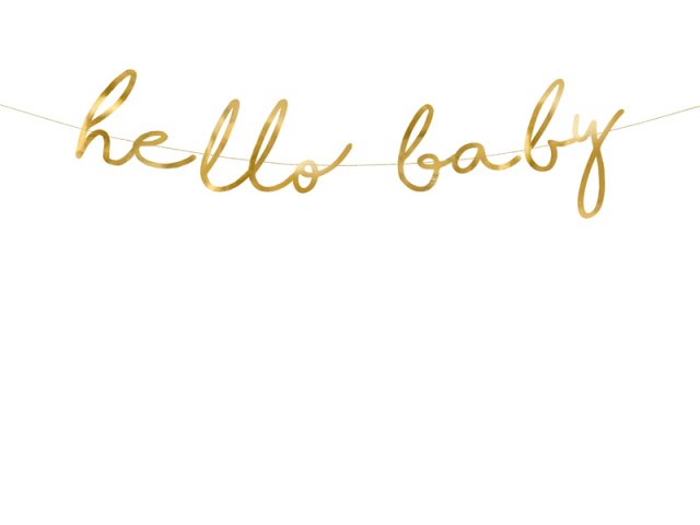 Banner Hello Baby zlatý, 70x18cm