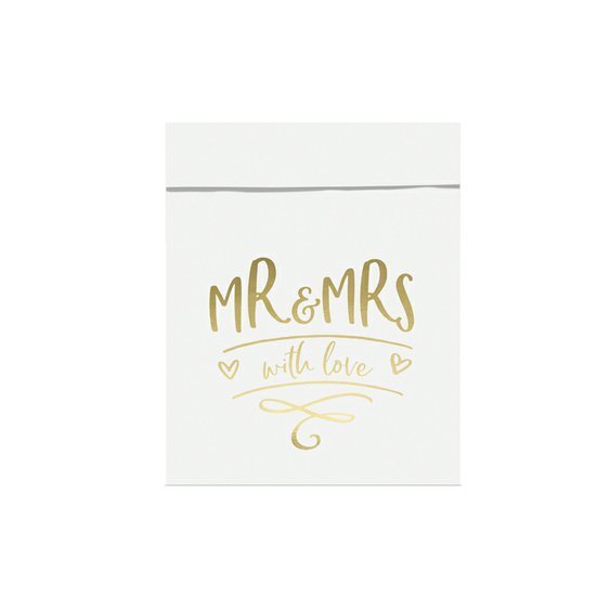 Papírové sáčky na sladkosti Mr and Mrs, 13x16,5cm