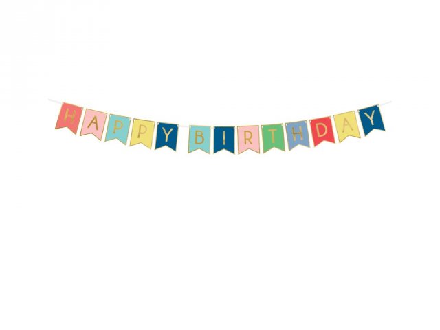 Banner Happy Birthday, mix, 15 x 175 cm