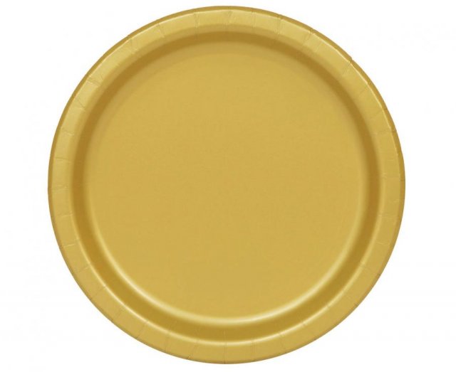 Papírové talíře, zlaté, 23 cm, 8 ks - Papírové talíře, zlaté, 23 cm, 8 ks