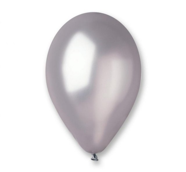 Balónky stříbrné metalické kovové 26cm - 1 balení - 100ks