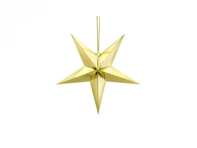 Papírová hvězda, 30cm, zlatá