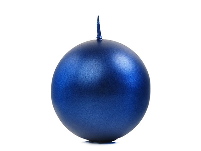 Svíčka koule, tmavě modrá, 8 cm