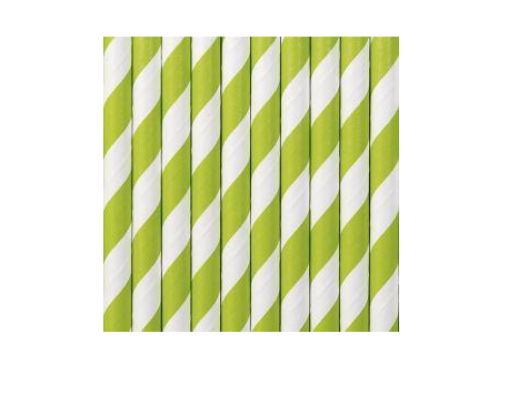 Papírové slámky, zelené pruhy