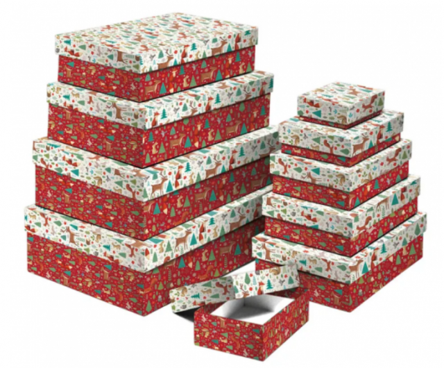Dárková krabice vánoční - set 2 - 8,5 x 6 x 2,8 cm