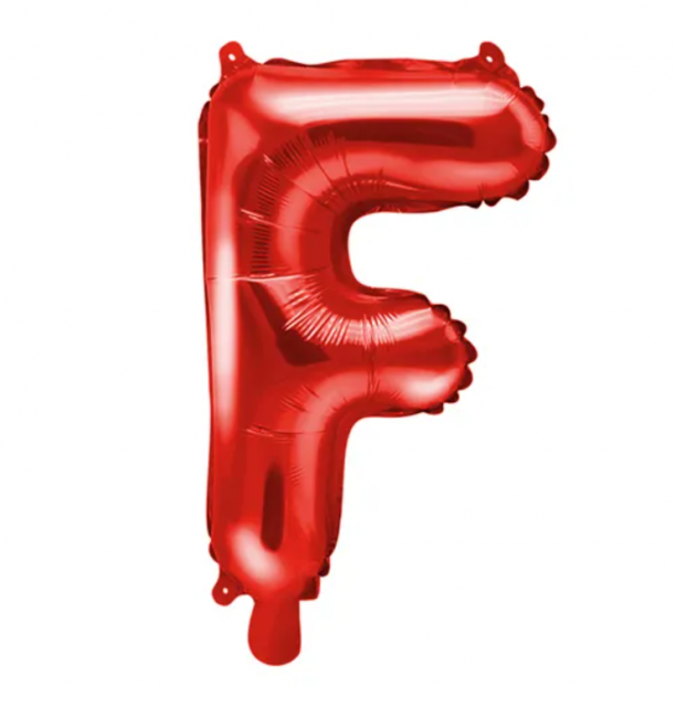 Fóliový balónek Písmeno ''F', 35cm, červený