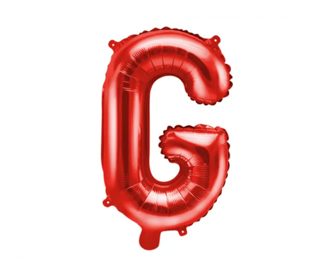 Fóliový balónek Písmeno ''G', 35cm, červený