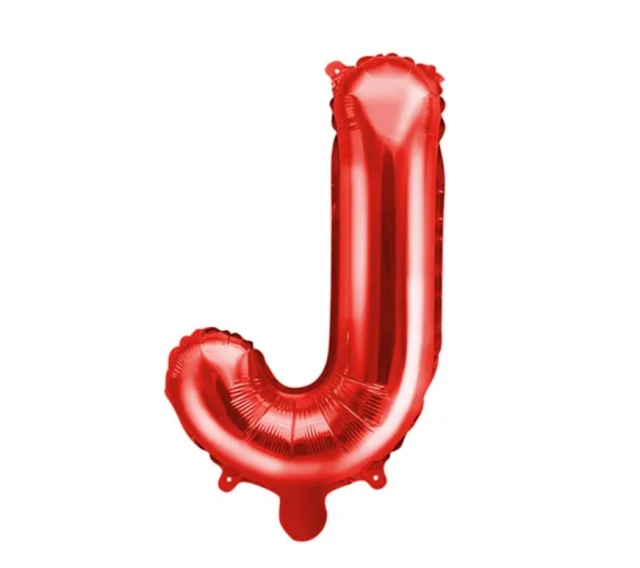 Fóliový balónek Písmeno ''J', 35cm, červený