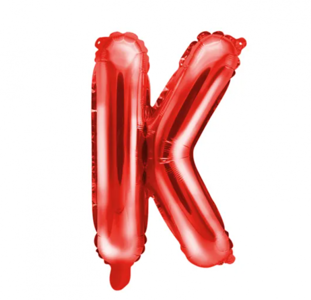 Fóliový balónek Písmeno ''K', 35cm, červený