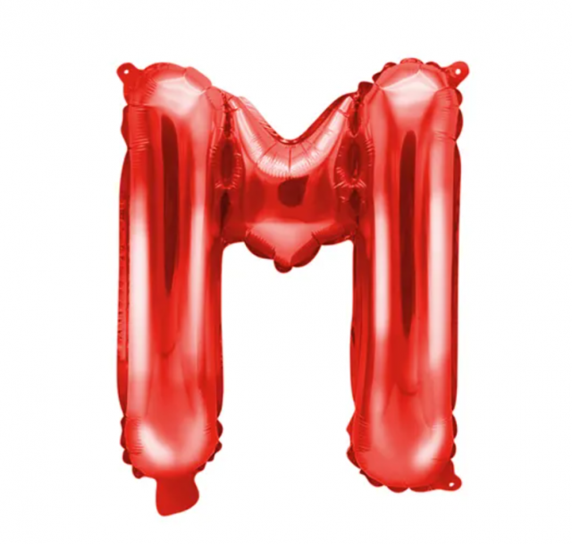 Fóliový balónek Písmeno ''M', 35cm, červený