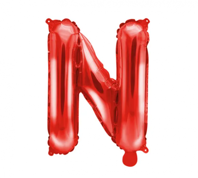 Fóliový balónek Písmeno ''N', 35cm, červený