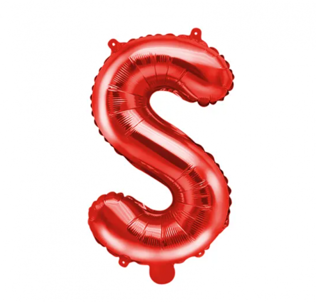 Fóliový balónek Písmeno ''S', 35cm, červený