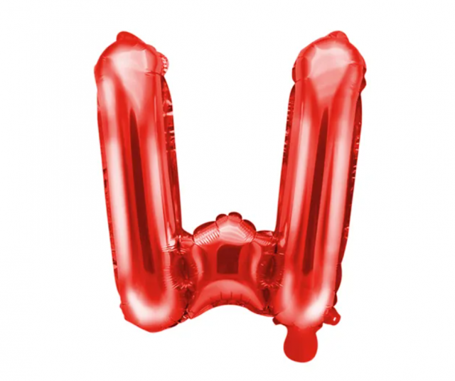 Fóliový balónek Písmeno ''W'', 35cm, červený