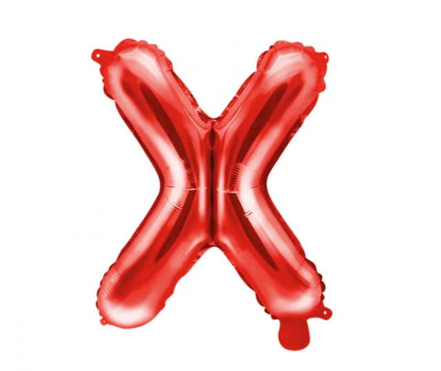 Fóliový balónek Písmeno ''X'', 35cm, červený