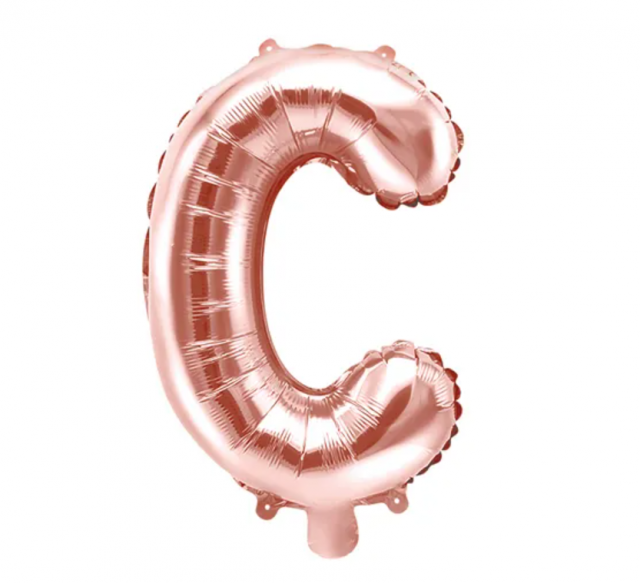 Fóliový balónek písmeno 'C', 35cm, růžové zlato