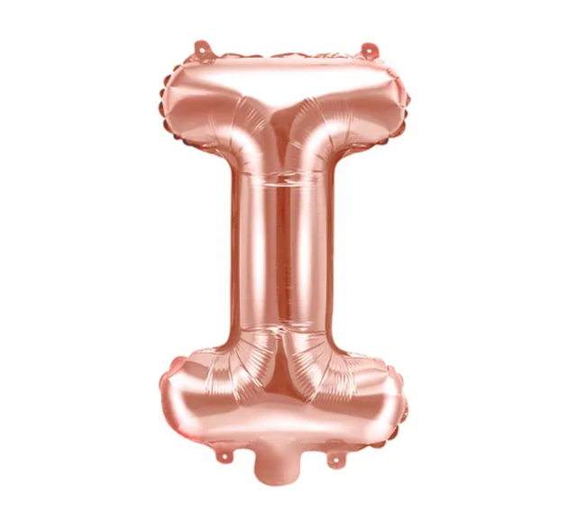 Fóliový balónek písmeno 'I', 35cm, růžové zlato