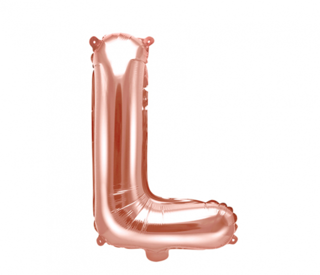 Fóliový balónek písmeno 'L', 35cm, růžové zlato