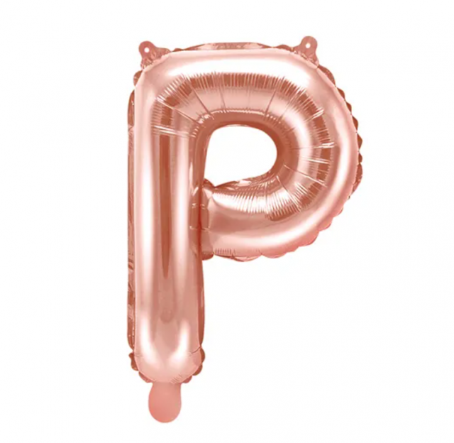 Fóliový balónek písmeno 'P', 35cm, růžové zlato
