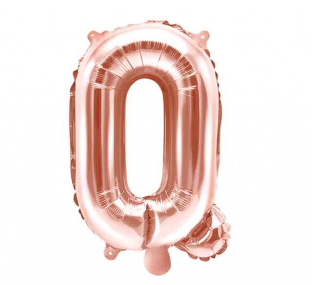 Fóliový balónek písmeno 'Q', 35cm, růžové zlato