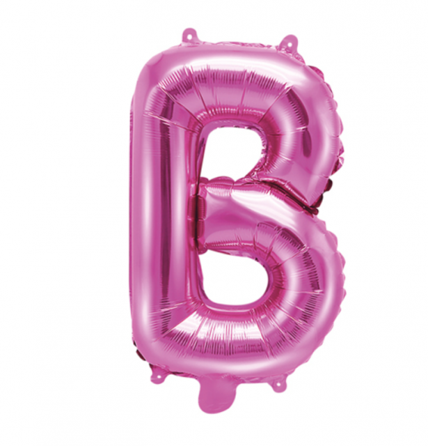 Fóliový balónek Písmeno ''B'', 35cm, tmavě růžový