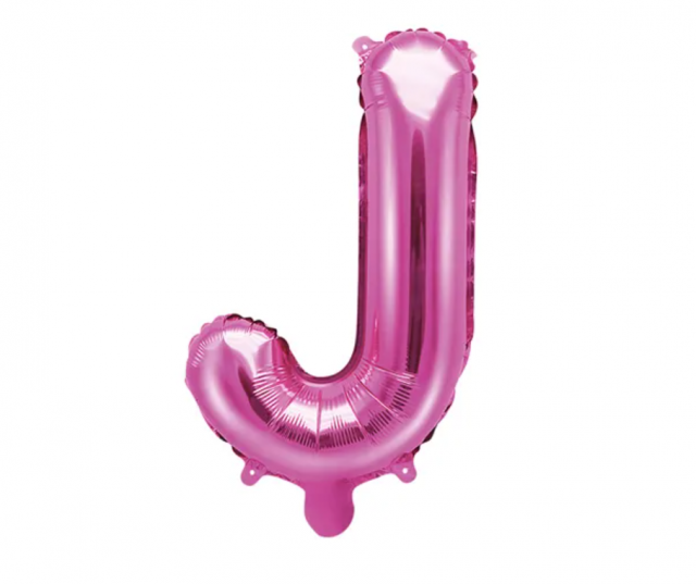 Fóliový balónek Písmeno ''J'', 35cm, tmavě růžový