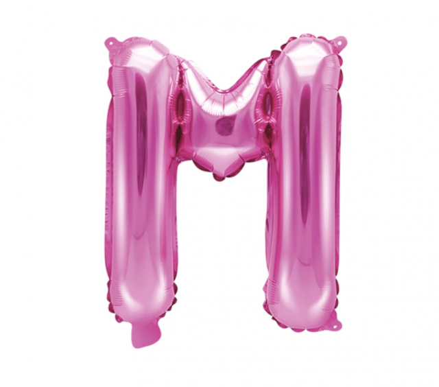 Fóliový balónek Písmeno ''M'', 35cm, tmavě růžový