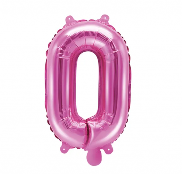 Fóliový balónek Písmeno ''O'', 35cm, tmavě růžový