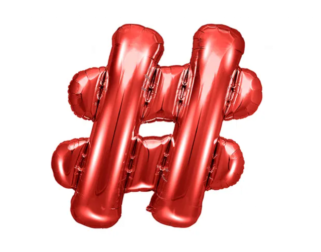 Fóliový balónek znak ''#'', 35cm, červený