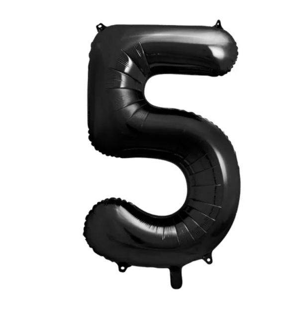 Fóliový balónek Číslo ''5'', 86cm, černý